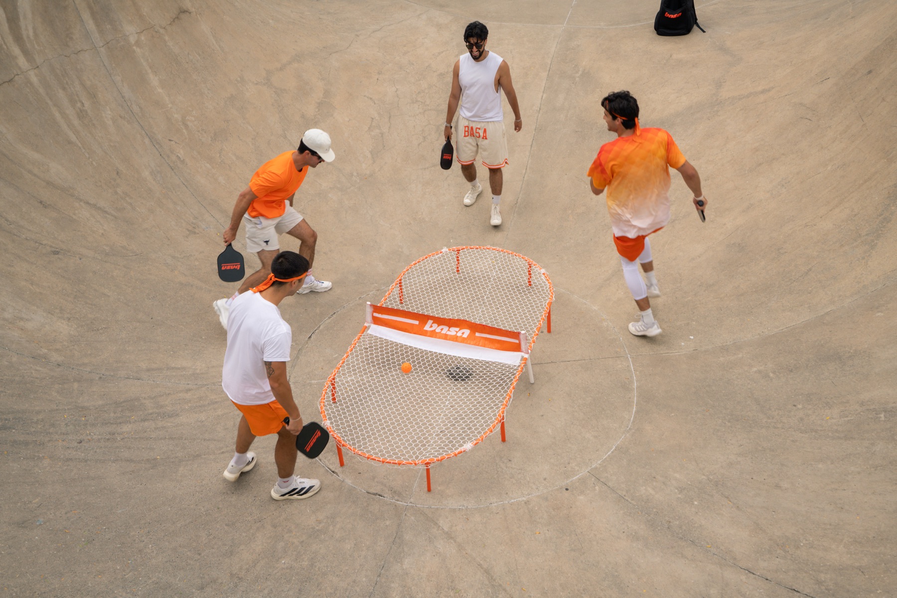 Overhead view of a basa game